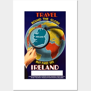 Vintage Travel Poster Ireland Round the globe but first see Posters and Art